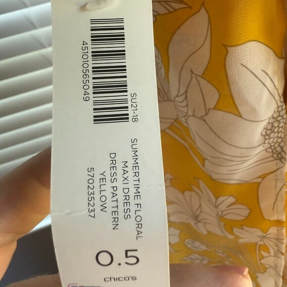 NWT Chicos Summertime Floral Maxi Dress Yellow Size .5 - Picture 10 of 10